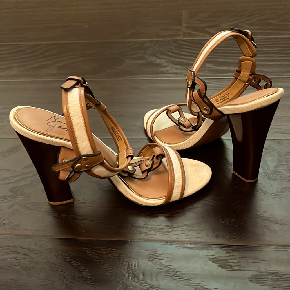 Luxury multicolored sandal. Brand also Mark & James.